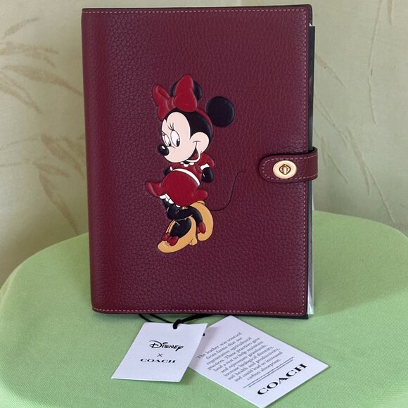 COACH DISNEY MINNIE MOUSE NOTEBOOK IN REGENERATIVE LEATHER:NIB CQ803 - Picture 4 of 14